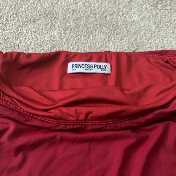 Princess Polly Silk Red Tube Top - Picture 2 of 3